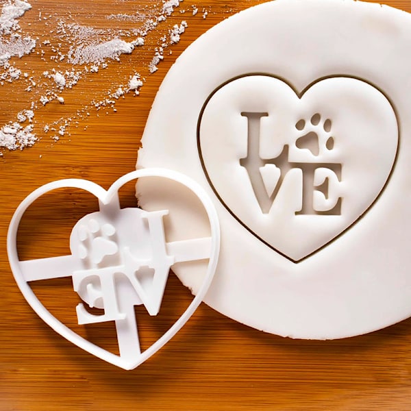 Cookie Cutter Stämpel Alla hjärtans dag Kärleksprägling Imponera pressande stencil Bakverktyg för kex gör-det-själv hantverk Square Heart