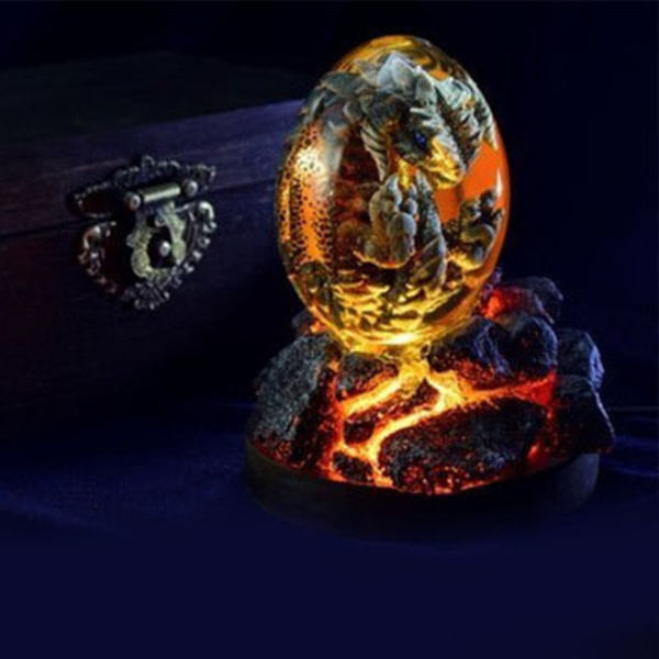 Lava Dragon Egg Ornaments Lysande Transparent Resin Dragon Egg Desktop Ornaments Utsökt unik present till jul Red Dinosaur Egg