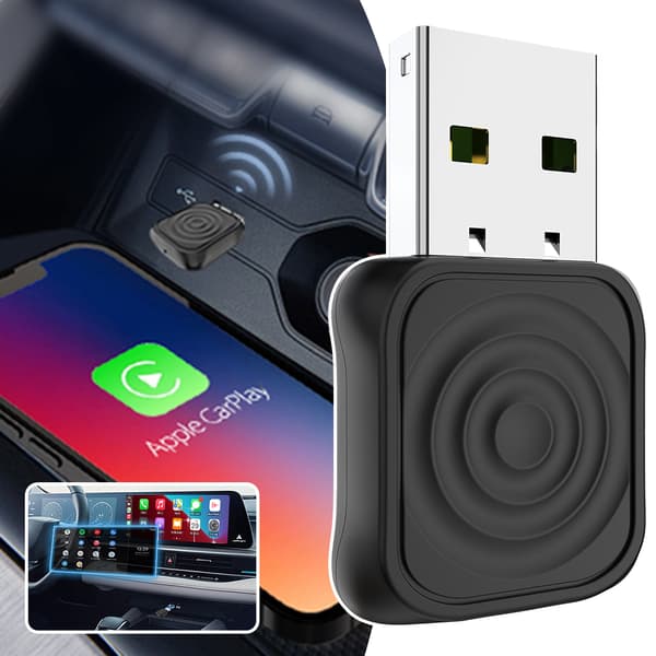 Bilkablet til trådløs Carplays-boks Lagfri forbindelse Stabil trådløs Androids Auto-adapter Black