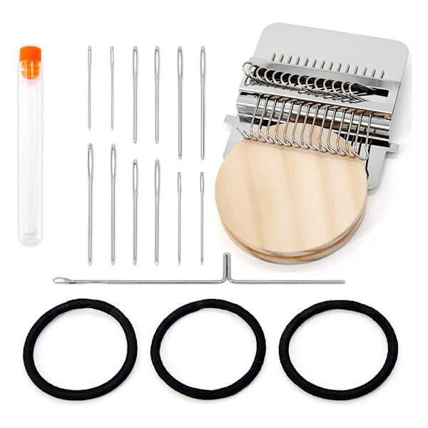 Mini Stopningsmaskin Lätt att bära Hushållsstickmaskin för nybörjare Gray 10 Pins