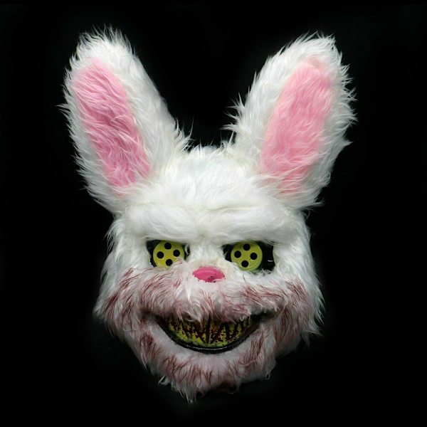 Vit kanin kanin blodig mask läskigt skrämmande för Halloween fest kostymer Cosplay