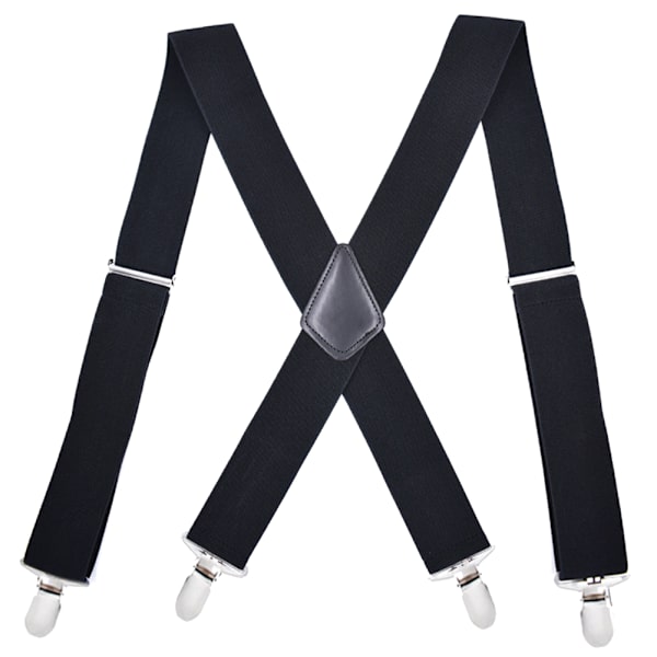 Herr Hängselhängslen hängslen 5 cm rygg Heavy Duty Biker Snowboard Byxor Elastiska 4 klämmor Navy Blue And White