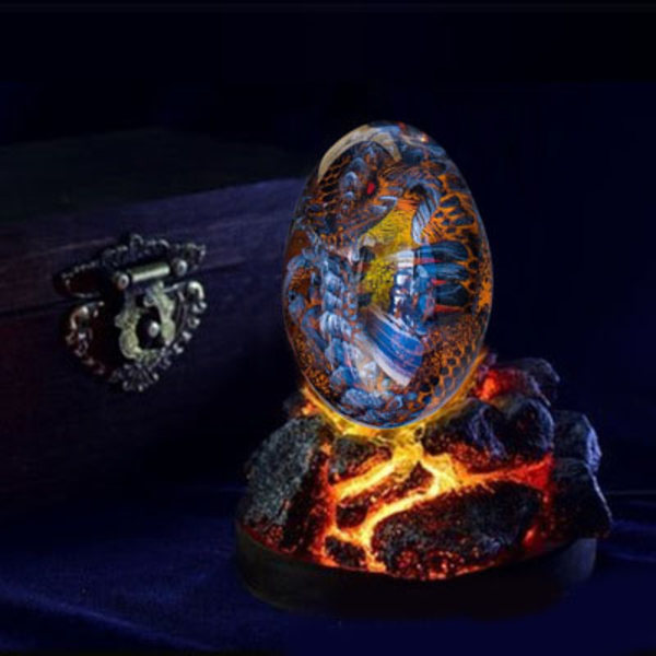 Lava Dragon Egg Ornaments Lysande Transparent Resin Dragon Egg Desktop Ornaments Utsökt unik present till jul Red Dinosaur Egg
