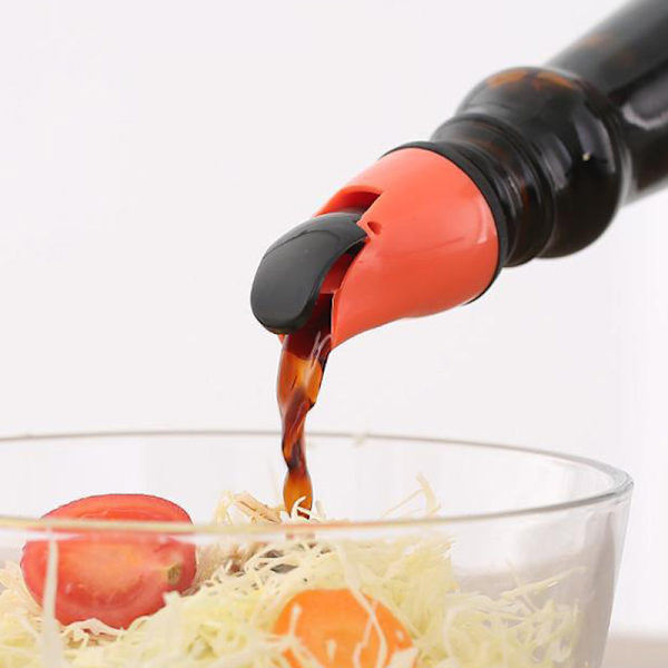 Cap propp silikon sojasås hällmunstycke dispenser kök kryddflaska tillbehör Orange