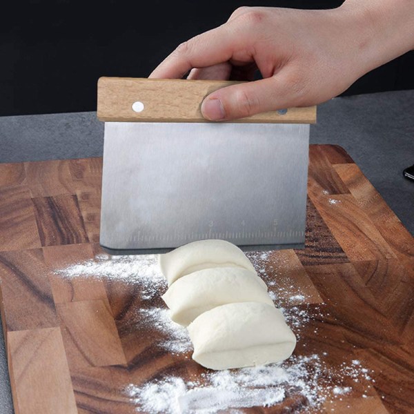 Dansk degvisp Bakning av bröd i rostfritt stål set 2 ST degskrapa med 5 ersättningsblad