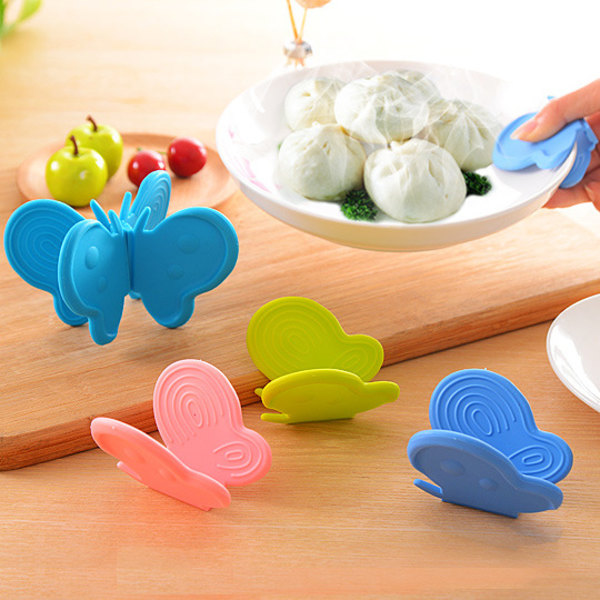 Butterfly Mini Silikonhållare Ugn Mitt Kylskåpsmagneter Värmebeständiga handskar för alla grytlappar till kök Random Color