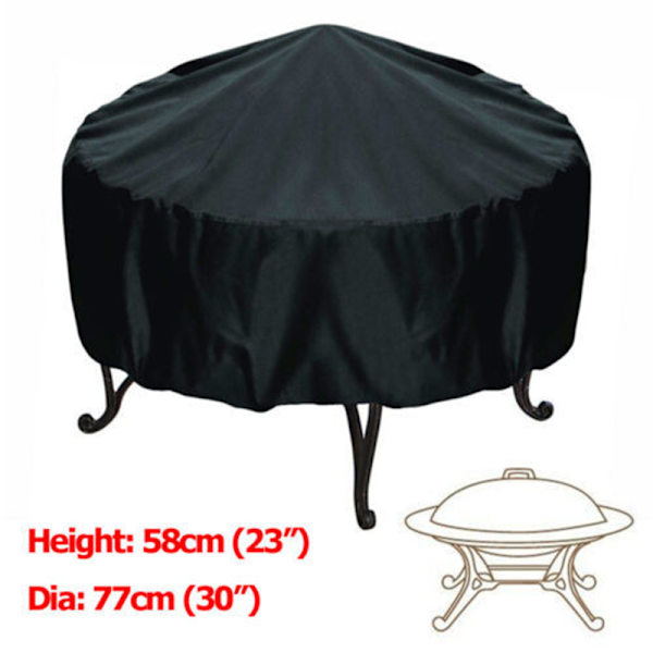 Fire Pit Cover Rund Brazier Spis Cover Vattentätt vindtätt solskydd för utomhusbruk 76*30cm