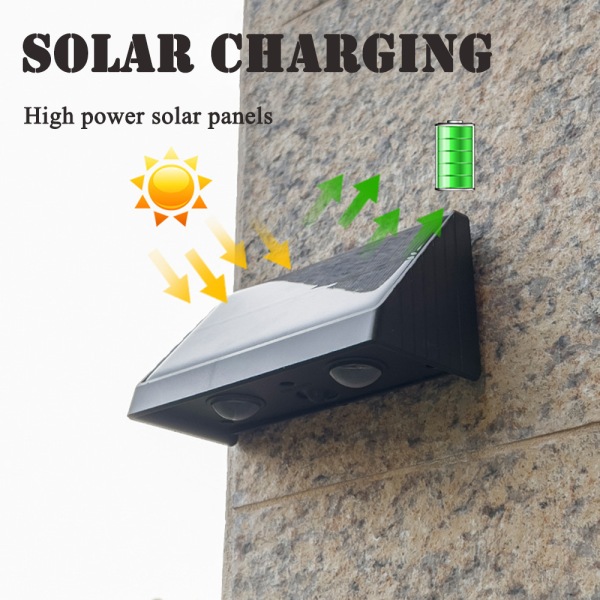 Solar Utomhus Vägglampa Mode Utomhus Vägglampa Dekor För Innergård Veranda Yh0615 2pcs