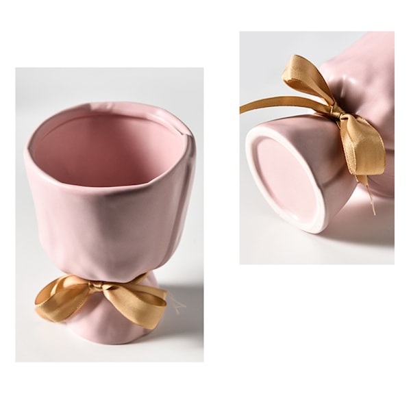 Creatives Bukett Keramik Blomvaser Hem Modern Elegant Inredning Unik Design För Hemmakontoret Ornament Pink