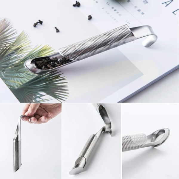 Tespridare i rostfritt stål 1/2 st Sil Stick Pipe Design Mesh Tefilter Lösbladssilar 1PCS