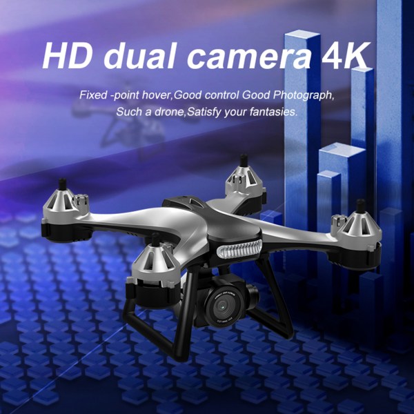 HD 4K-drönare-flygplan med huvudlöst läge Höjdhållare Quadcopters Kameraleksaker Födelsedagar Julpresent BK dual camera 1B