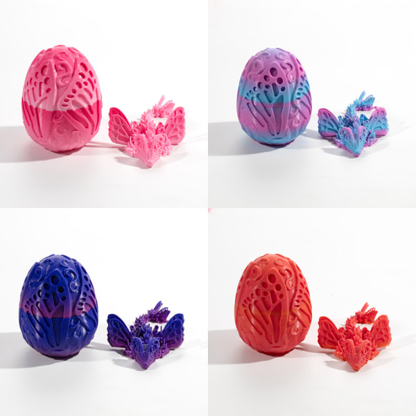 3D- printed fjärilar Drakar prydnad med ägg Lätt skrivbordsdekoration för vardagsrummet Dream Color