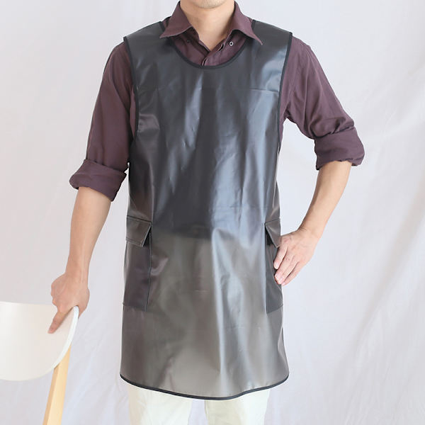 Vattentätt Transparent Förkläde Tpu Miljövänlig Köksbakning Djuraffär Spetsfri Overall Black Middle Length
