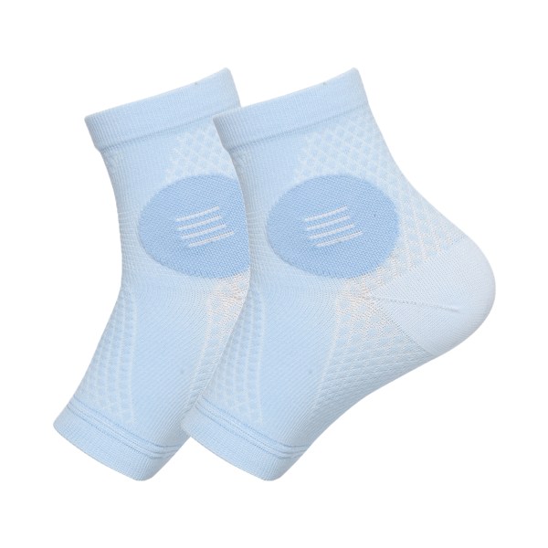 Tunna sportfotledsstöd för kvinnor män Multipurpose Stretch-strumpor för utomhussportridning Light Blue S