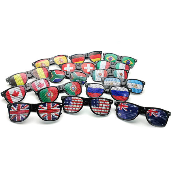 World Cup European Cup flagga klistermärke Personlig solglasögon dekoration United States