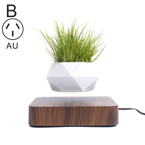 Svävande Air Bonsai Pot Rotation Blomma Magnetisk flytande växt Jul födelsedagspresent B AU Plug