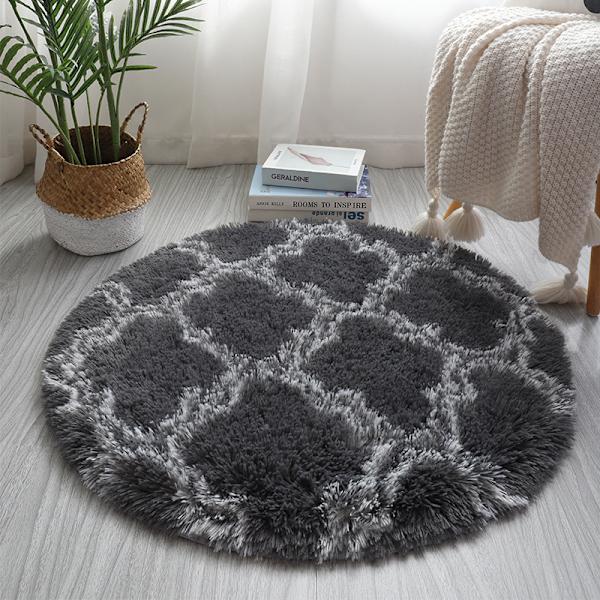 Enkel rund matta Mjuk Bekväm filt Absorberande halkfri matta För Hem Vardagsrum Sovrum Red Circle Lattice Small