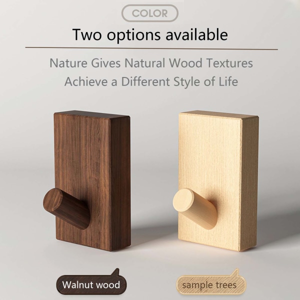 Trä Väggkrok Heavy Duty Dörr Klädkrok Multifunktionell hatthängare för hemmet Black Walnut 3pcs
