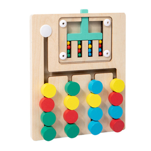 Trä färgmatchande pussel set roliga tidiga pedagogiska leksaker för pojkar flickor 4 Colors