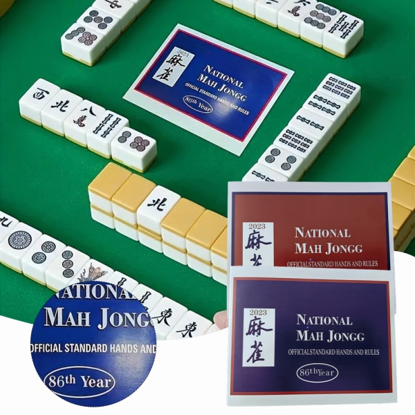 2023 Mah Jongg Scorecard Regler Kort Lättvikts bärbar Mahjong Instruktion för spel Mahjong Red 1pc