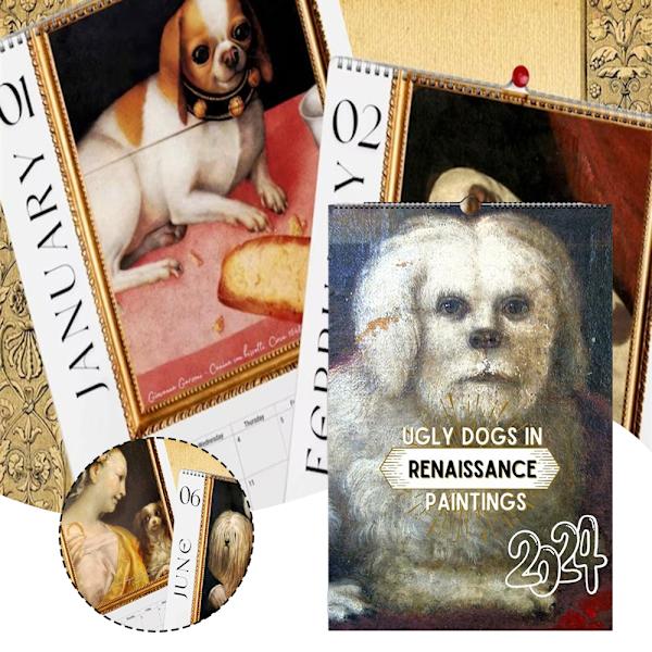 2024 Ugly Dog Hängbar Väggkalender Månatlig visningskalender för hemmastudiekontor 2024