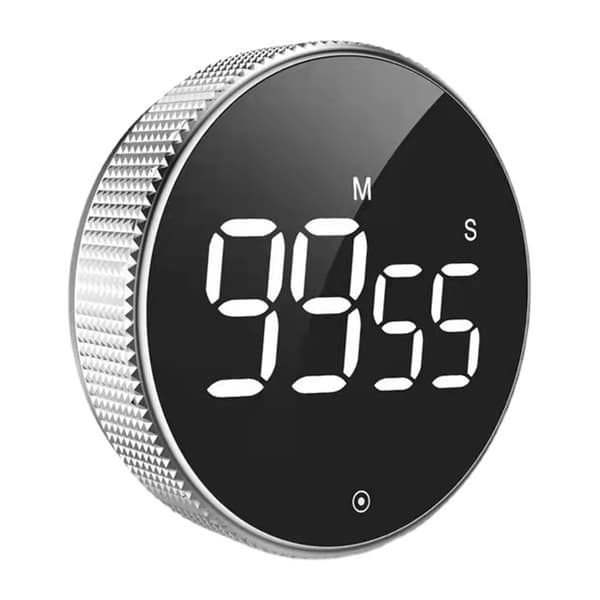 Digital klassrumstimer för barn Magnetisk design siffra blink-funktion för kök White  Silver