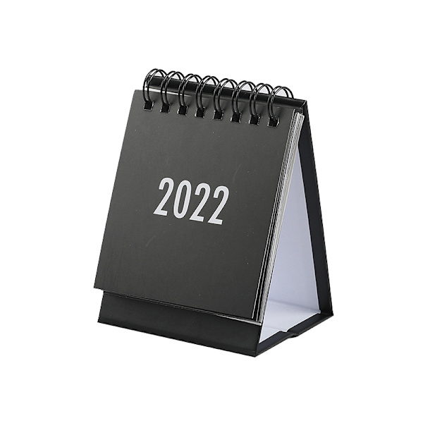 2022 Mini Coil Skrivbordskalender Bärbar Schema Enkel skrivbordsprydnad För Hem Vardagsrum Kontor Black
