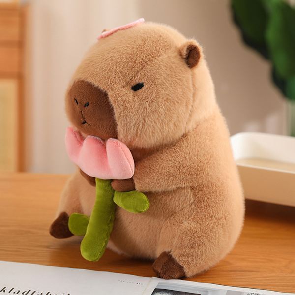 Tecknad Capybaras plyschleksak med sött cover Bekväm plyschfyllning, slängkudde för sovrum, vardagsrum 30cm