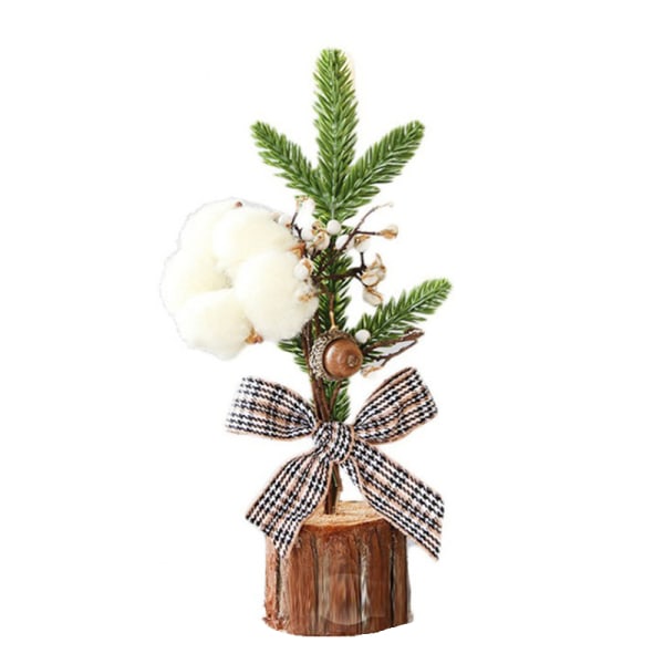 Mini julgran konstgjord Vacker miniatyr juldekoration för hem kök Desktop Cotton