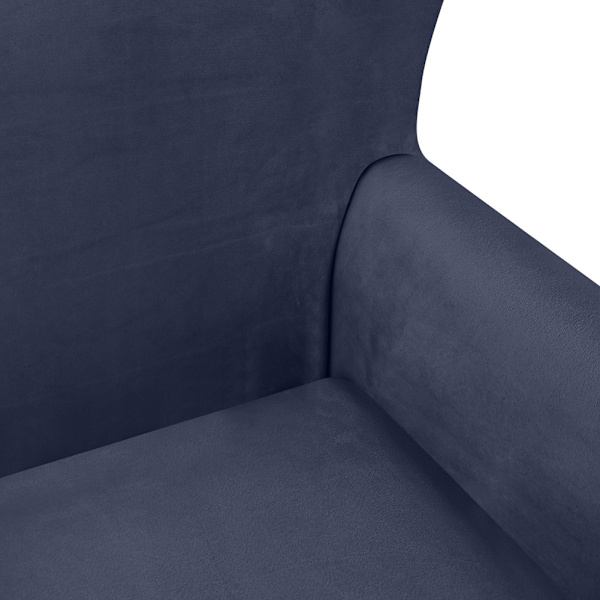 Hög elastisk mjuk mocka Wingback cover Halkfri enfärgad Stretch-skydd för sluttande arm King Back stol Light Grey
