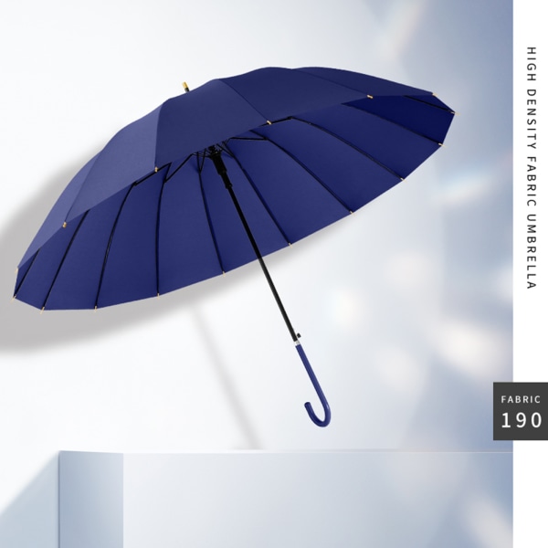 Automatiska paraplyer Vindtäta Fresh-Style Bred Auto Open Paraplyer UV-skydd J Handtag Paraplyer för unisex Navy Blue