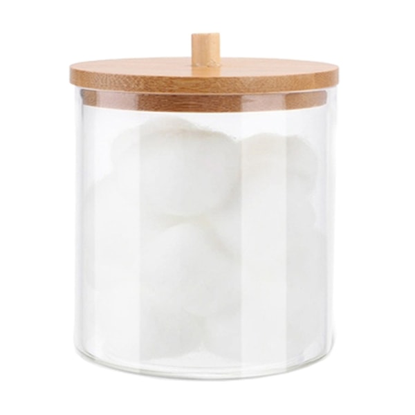Förvaringslåda för bomullspinne Rund genomskinlig behållare för bomullsdynor Makeup-svampar Trumpet Round