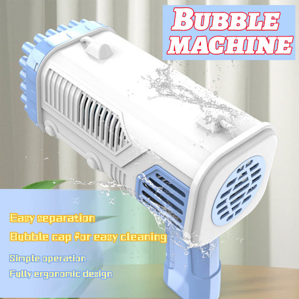 Elektriska Bubble Makers Bubble Blowing Products Tecknad Rocket Launcher Shape Blue