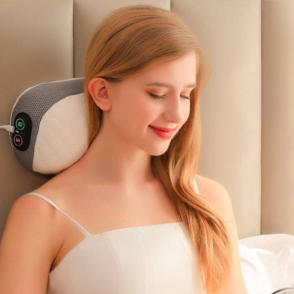 Varm kompress massagekudde för nacke Hållbar konstant temperatur massageapparat Bra present till föräldrar White