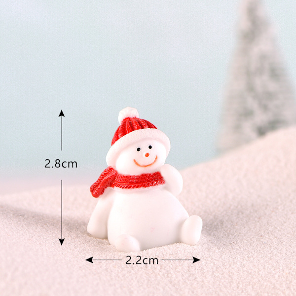 Jultema DIY Mini Miniatyrfigur Trädgårdsinredning Jultomten Snögubbe Mikrolandskap för juldekoration Santa Claus Number 14