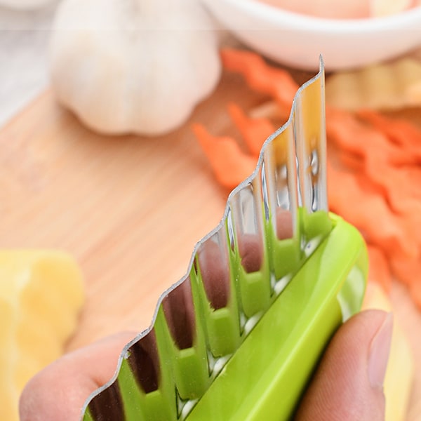 Grönsaksskärare Vågskärare för att skära potatis Potatisskärare i rostfritt stål Green