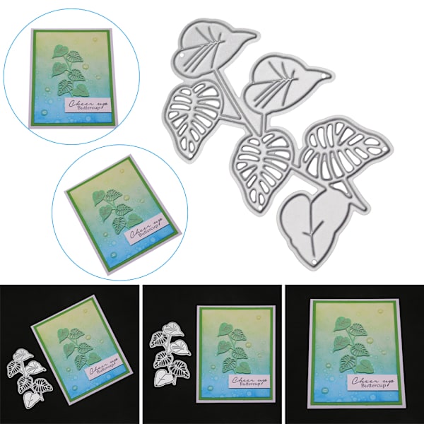 Löv Metallskärning Dies Växter Prägling Mappkort Die Cut Machine Stencil För DIY Paper Craft Scrapbooking Silver