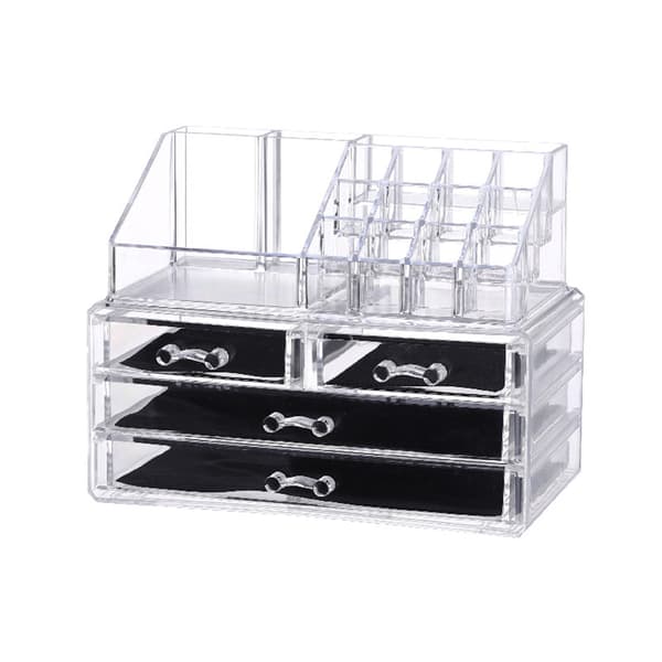 Makeup Kosmetisk organizer för juveler Hårtillbehör Badrumsdisk Transparent