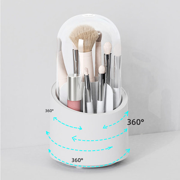 Multi-Grid Desktop Pennhållare Plast Multi-funktion Roating Pennfodral Case Pen Organizer för kontors skolmaterial White