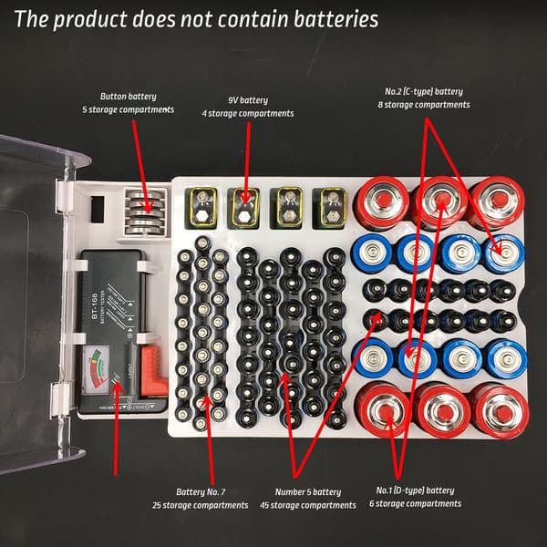 Batterimätlåda Dammtät case med stor kapacitet för vardagsrum White