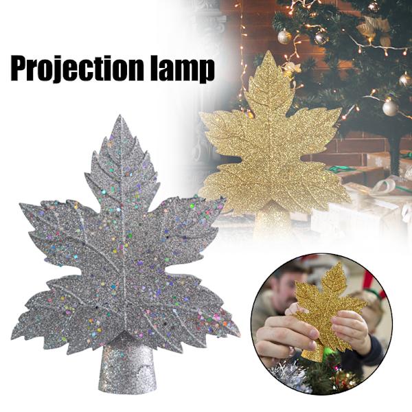 Julgranstopper upplyst med LED Vacker roterande snöflingaprojektor för heminredning Silver EU