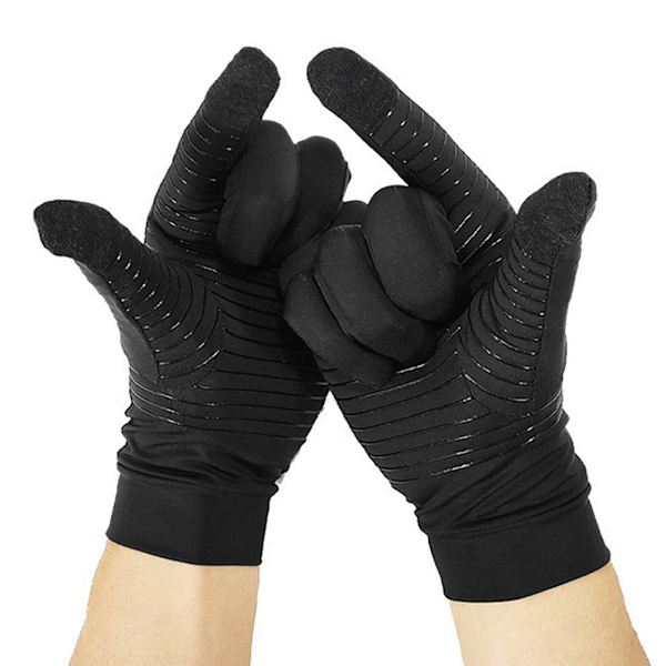 Kompressionshandskar för idrottsåterhämtning Unisex halkfria halvfingerhandskar Black Touch Screen L