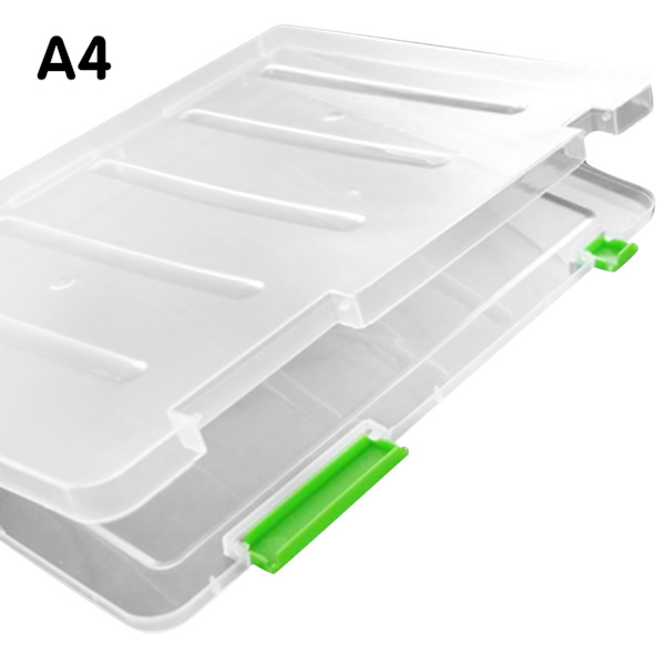 A4/A5 Transparent förvaringslåda Bärbar organizer Green Large A4