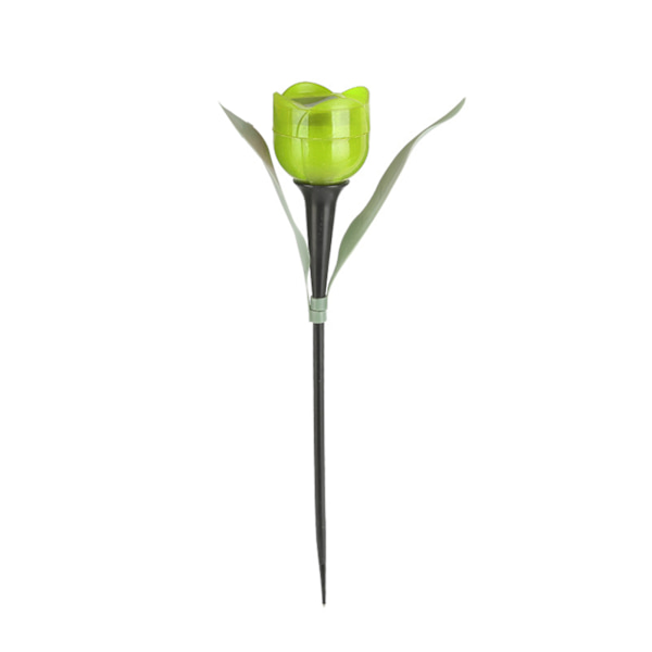 1 st trädgård tulpan blomma form LED sol drivna vattentät rör gräsmatta lampor stående dekor för gård utomhusfest Green