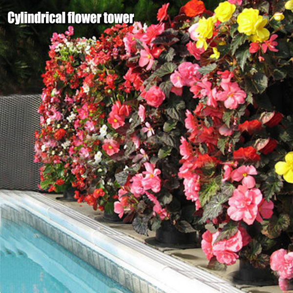 Cylinder Med Stomata Blomtorn Fäste Trädgård DIY konstdekoration för hem bröllop Blomsterkluster Bukett Tillbehör 1PCS