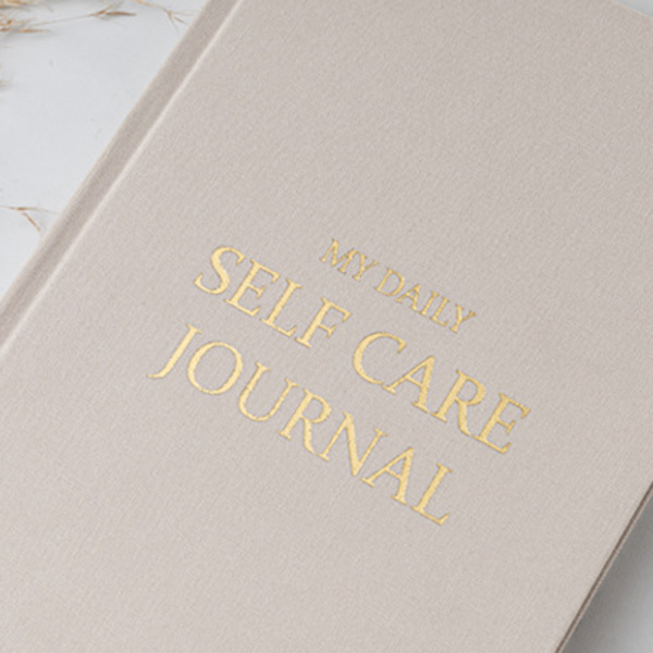 A5 Daily Self Care Journal med guldfolie Enkel stil kakel anteckningsbok present till vänner familj Black