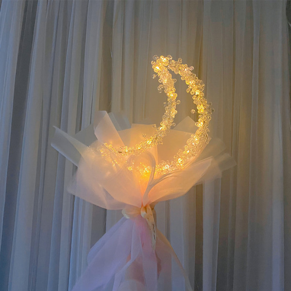 Love Pärlbukett med LED-ljus DIY-produktionsmaterialpaket för flickvän Överraskningspresent på alla hjärtans dag Love Section