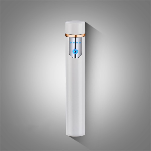 Mini Touch Sensor Flameless Lighter Bärbar USB Uppladdningsbar vindtät tändare White