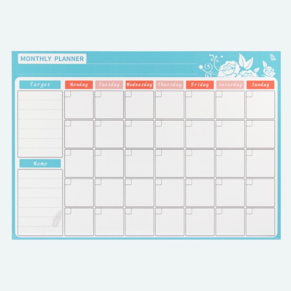 Raderbar kalender för kylskåp Magnetiska whiteboard-kalendrar Månads-/veckoplanerare Organizer Daglig anteckningsbok F