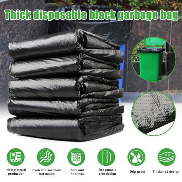 50 st soppåsar svarta tunga liners Starka tjocka soppåsar Bin liners 80*100